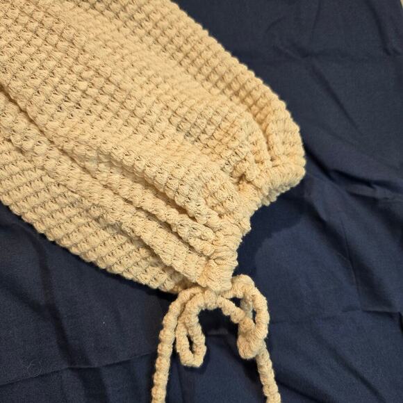 NWT Bluivy Waffle Knit Off-the-shoulder Romper with Drawstring Sleeve Size M - Picture 6 of 10